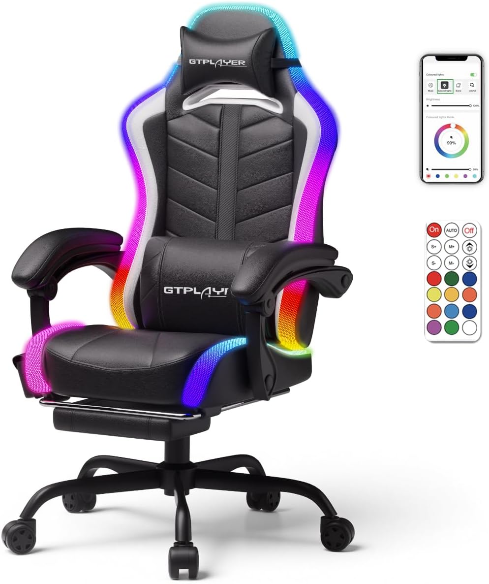 Rgb Gaming Chair - RGB LED Gaming Chair with Bluetooth