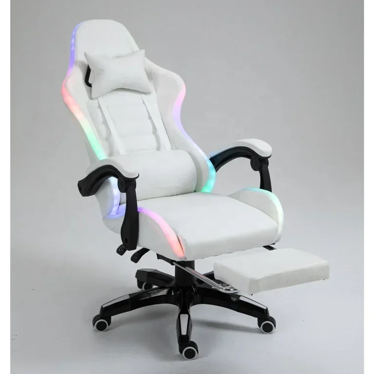 Rgb Gaming Chair - BBCheap DDP Full White PU Leather
