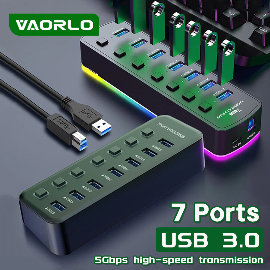 RGB USB 3.0 Hub 7 Ports Data P - Esports Gaming Splitter บทวิจารณ์และราคา