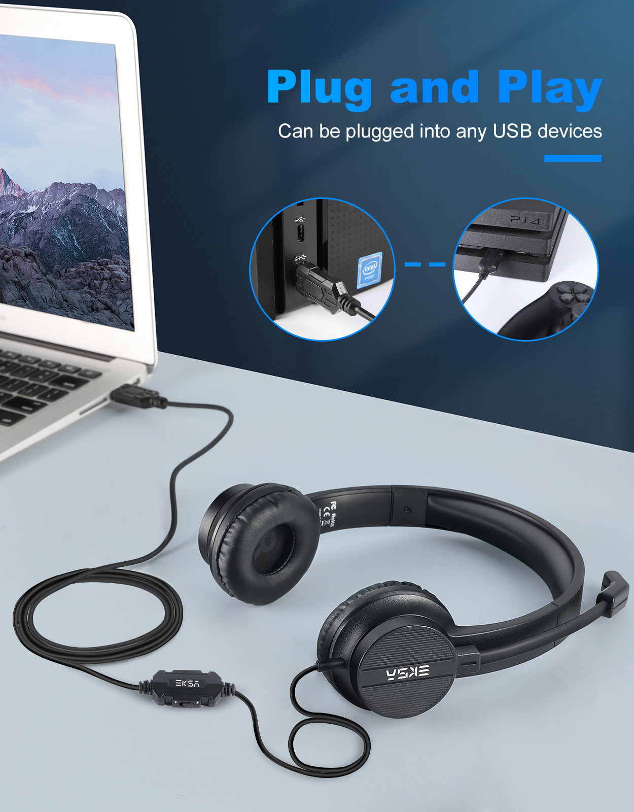 EKSA H12E Office Headset On-Ea - Esports Gaming Headphones บทวิจารณ์และราคา