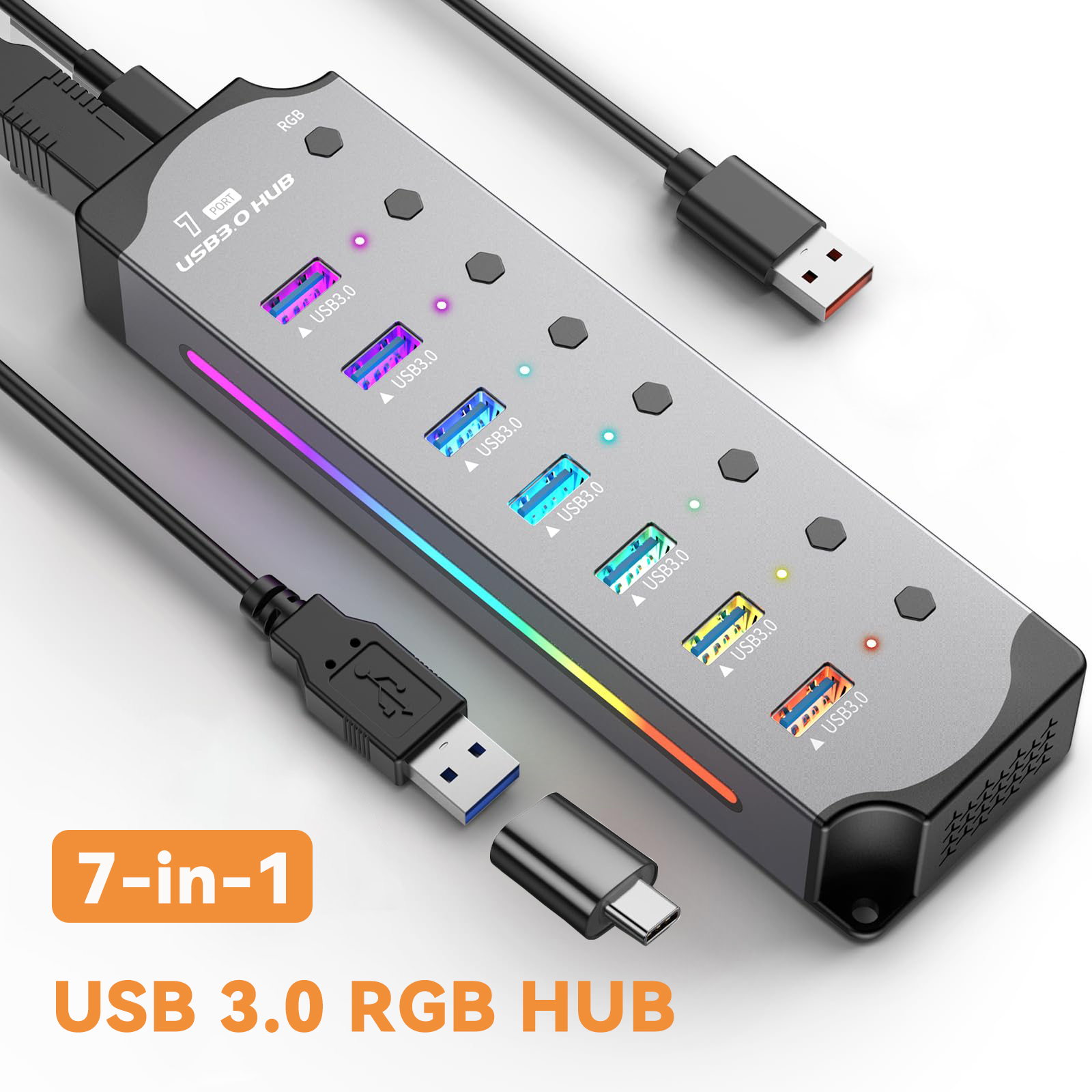 USB 3.0 Hub High Speed USB 7-i - Esports Gaming Splitter บทวิจารณ์และราคา