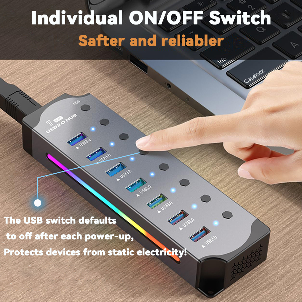USB 3.0 Hub High Speed USB 7-i - Esports Gaming Splitter บทวิจารณ์และราคา