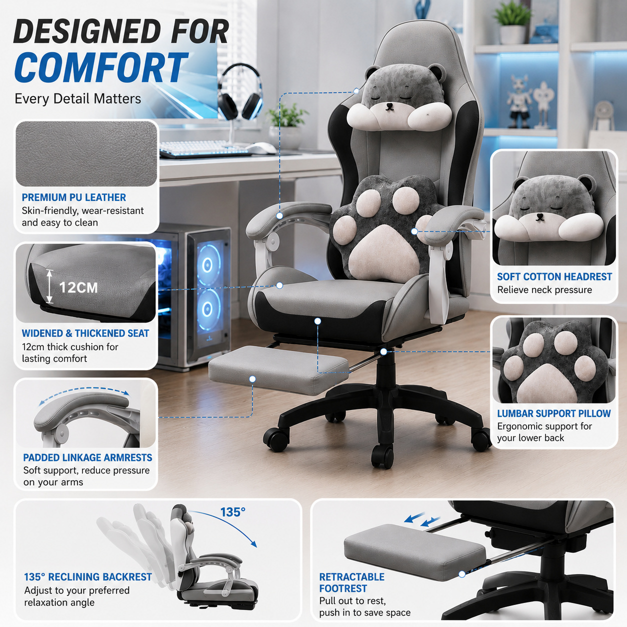 AOLIVIYA E-sports Game Chair G - Rgb Gaming Chair บทวิจารณ์และราคา