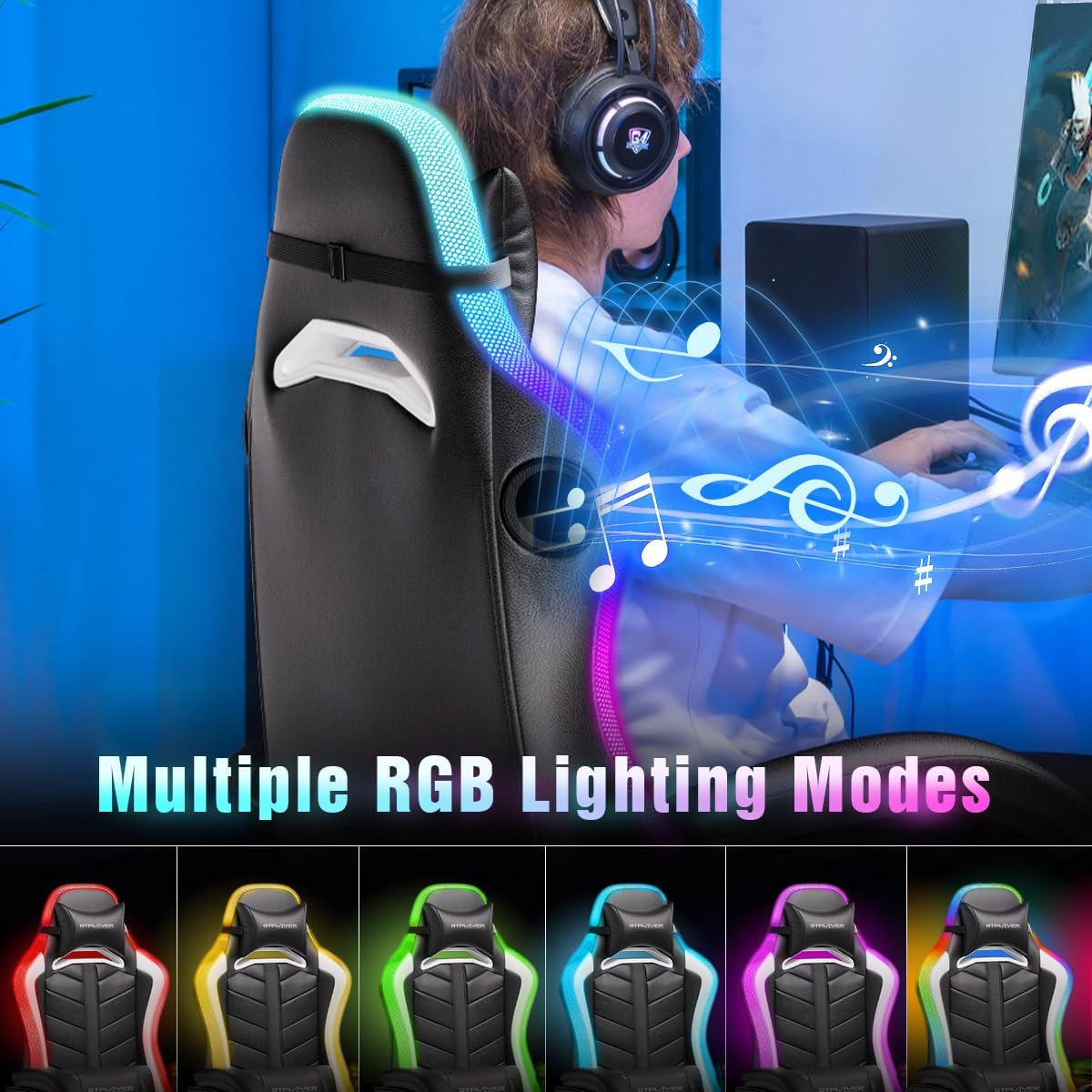 RGB LED Gaming Chair with Blue - Rgb Gaming Chair บทวิจารณ์และราคา