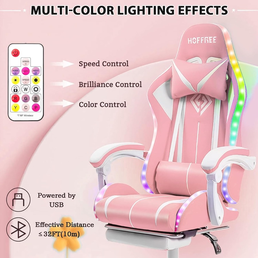 Gaming Chair with LED RGB Ligh - Rgb Gaming Chair บทวิจารณ์และราคา
