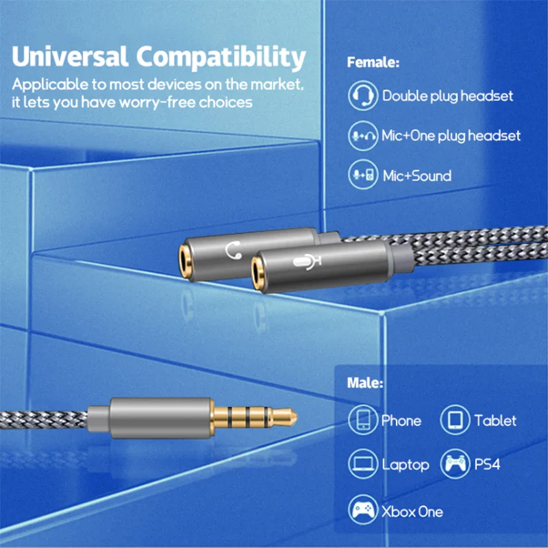 Headset splitter 3.5mm audio m - Esports Gaming Splitter บทวิจารณ์และราคา