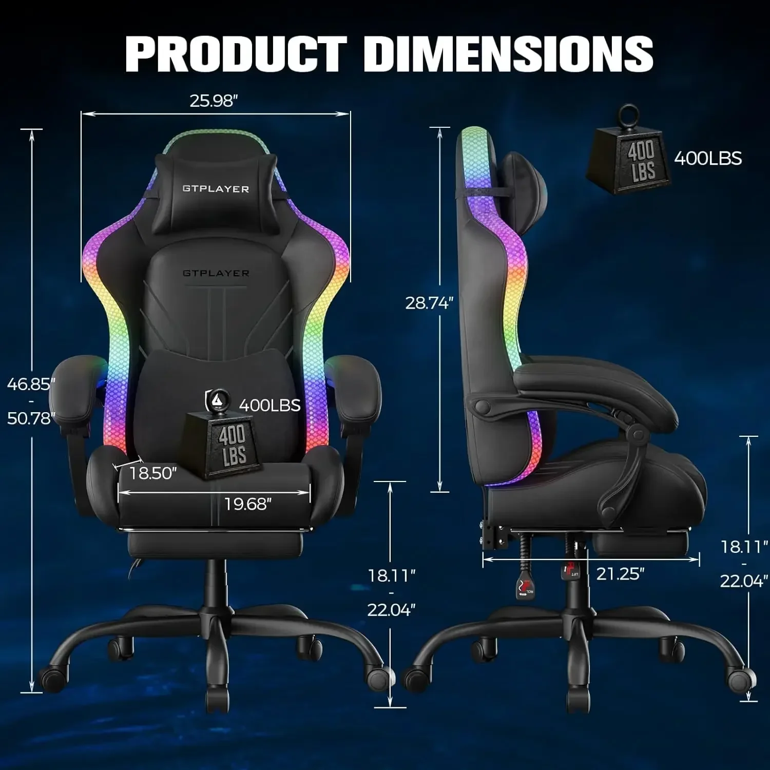 Gaming Chair, Computer Chair w - Rgb Gaming Chair บทวิจารณ์และราคา