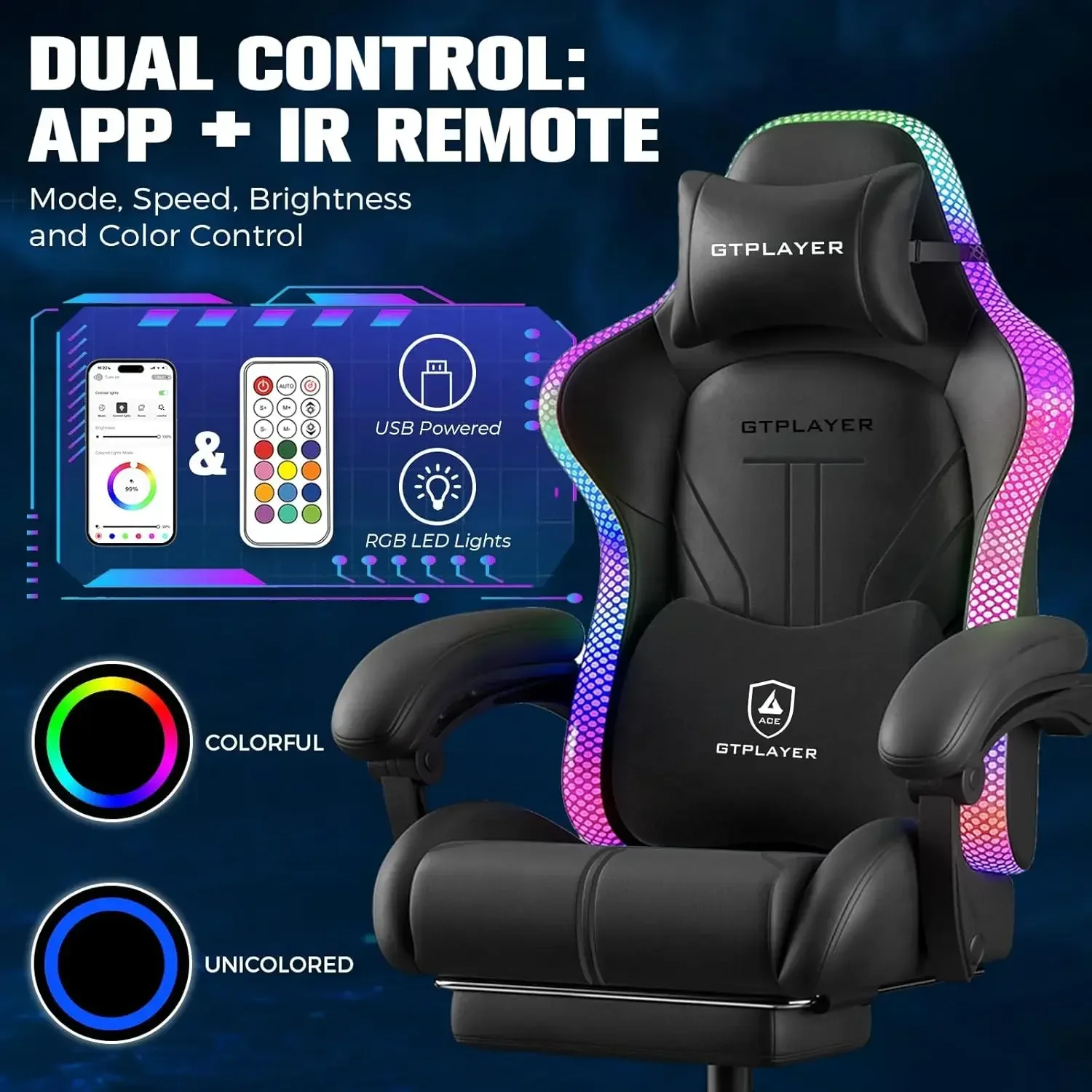 Gaming Chair, Computer Chair w - Rgb Gaming Chair บทวิจารณ์และราคา