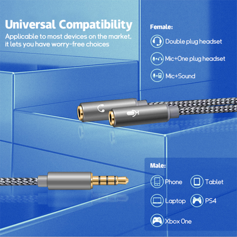 Headset Splitter 3.5mm Audio+M - Esports Gaming Splitter บทวิจารณ์และราคา