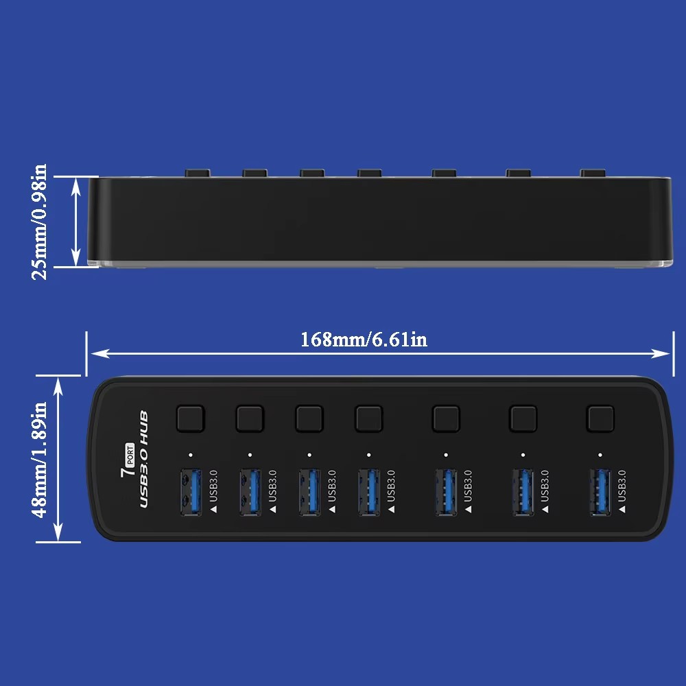 RGB USB 3.0 Hub 7 Ports Data P - Esports Gaming Splitter บทวิจารณ์และราคา