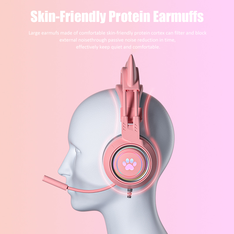 Cute Cat Ear Gaming Headphones - Esports Gaming Headphones บทวิจารณ์และราคา