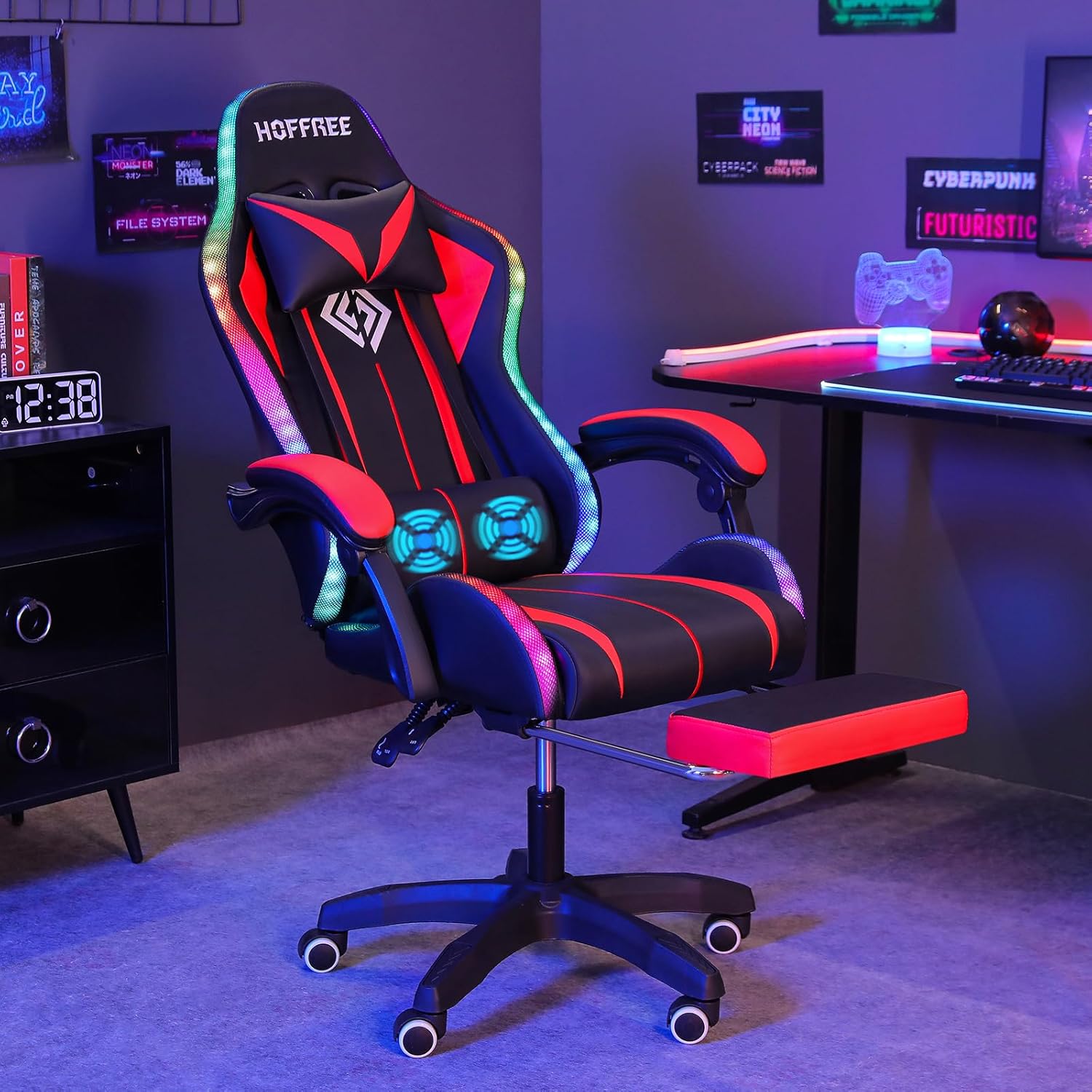Gaming Chair Massage with LED  - Rgb Gaming Chair บทวิจารณ์และราคา