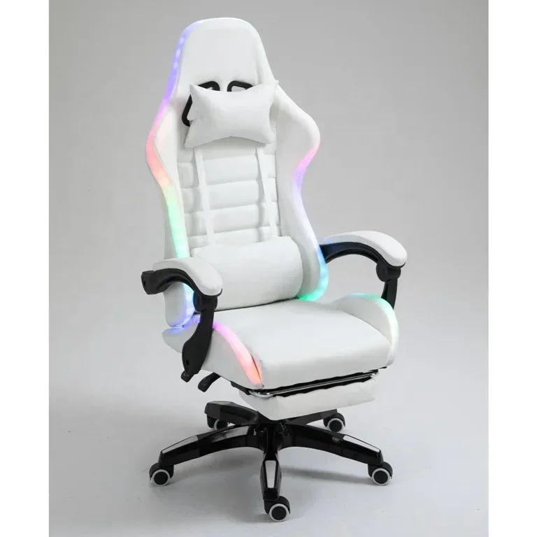 BBCheap DDP Full White PU Leat - Rgb Gaming Chair บทวิจารณ์และราคา
