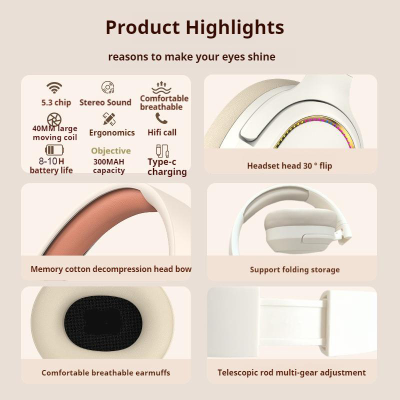 NEWMSNR Colorful Light Wireles - Esports Gaming Headphones บทวิจารณ์และราคา